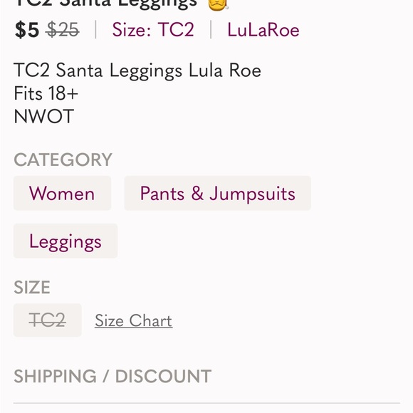 😊FREE😊W/$25 Purchase - Lu La Roe leggings - Christmas ? geometric, Plus Sized - Picture 5 of 6